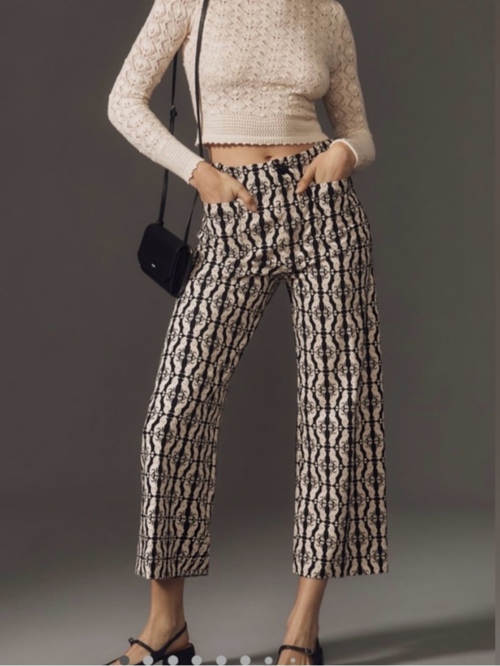 Maeve Anthropologie wide-leg cropped the Colette 34